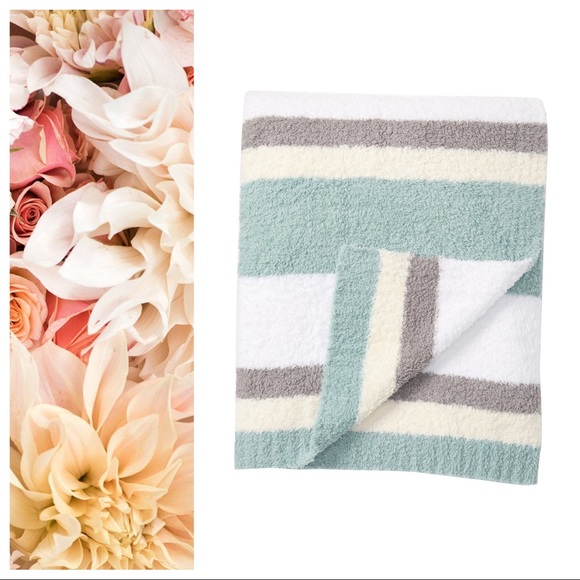 Barefoot Dreams Other - Barefoot Dreams Cosy Chic Coastal Stripe Aqua Cream Multi